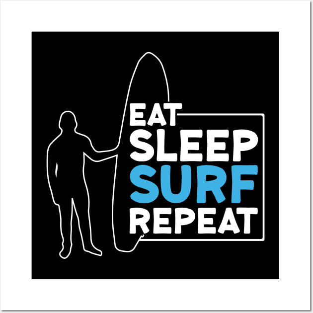 Surfer: Eat, Sleep, Surf, Repeat Wall Art by Dominic Becker